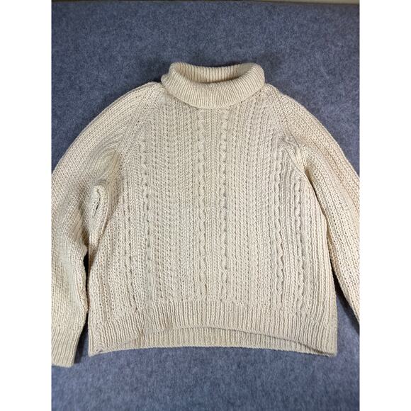 Vintage Other - Vintage 90s Turtleneck Sweater Mens XL Beige Knit Preppy Warm Cozy Pullover